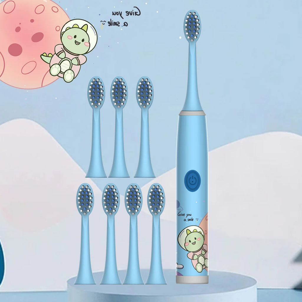 Children'S Electric Toothbrush Color Cartoon Space Series Children'S Soft Hair Cleaning Brush (Battery Not Included)