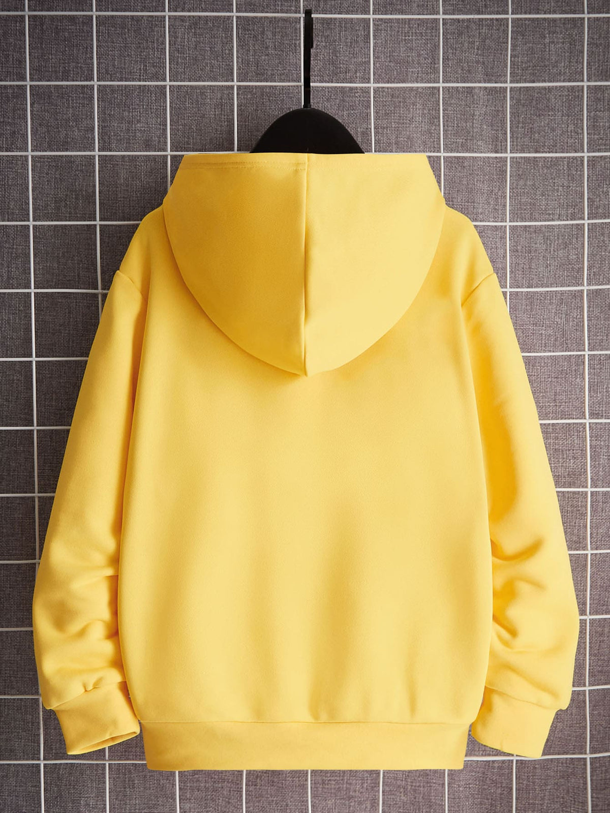 SHEIN 1Pc Kids/Tween Boys' Yellow Casual Hooded Sweatshirt with Graffiti Print,Color Block,Suitable for Commuting,School,Wear,Sports,Autumn/Winter