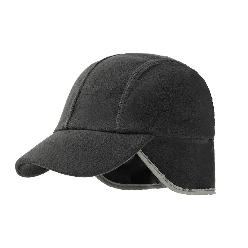 Duck Cap Hat Autumn Winter Polar Fleece Cap Warm Ear Protection Thick Functional Workwear Baseball Cap Muffs Men Women
