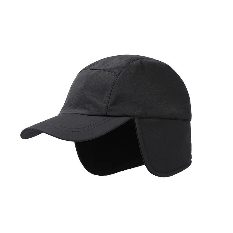 Duck Cap Hat Autumn Winter Polar Fleece Cap Warm Ear Protection Thick Functional Workwear Baseball Cap Muffs Men Women