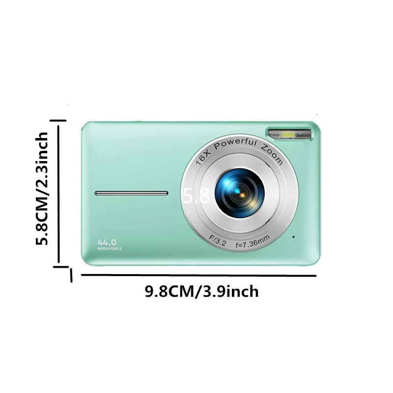 HD 1080P 2.4 Inch Digital Camera Rechargeable Cameras with 16X Zoom Compact Camera 44MP Cameras for Kids Beginner Camera