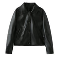 Collar long sleeved single breasted jacket