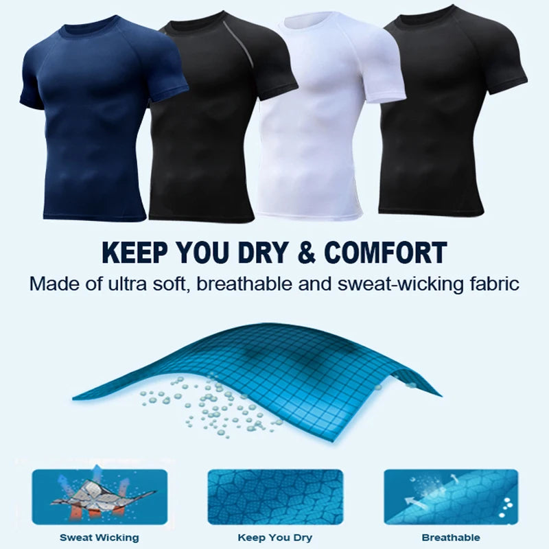 Bat Graphic Compression Shirts for Men Short Sleeve Rash Guard Gym Workout Running Tshirt Summer Athletic Quick Dry Tees Tops