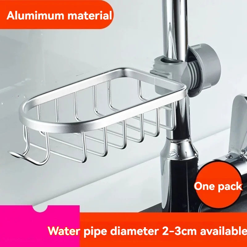 Shower Rack Bathroom Punch-Free Space Aluminum Shower Room Shower Rod Storage Rack Kitchen Faucet Drain Rack