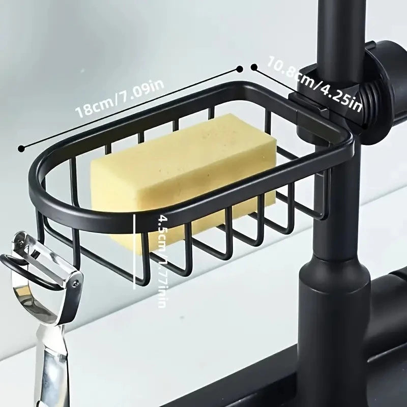 Shower Rack Bathroom Punch-Free Space Aluminum Shower Room Shower Rod Storage Rack Kitchen Faucet Drain Rack