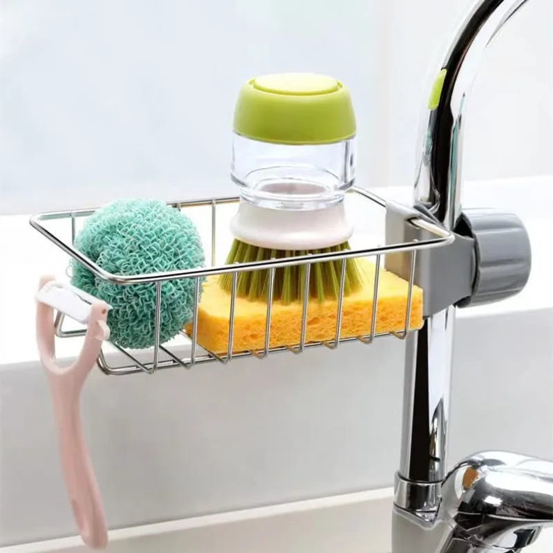 Kitchen Sink Drain Rack Sponge Storage Flexible Faucet Holder Soap Drainer Towel Rack Shelf Organizer Kitchen Accessories