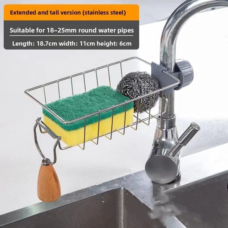 Kitchen Sink Drain Rack Sponge Storage Flexible Faucet Holder Soap Drainer Towel Rack Shelf Organizer Kitchen Accessories