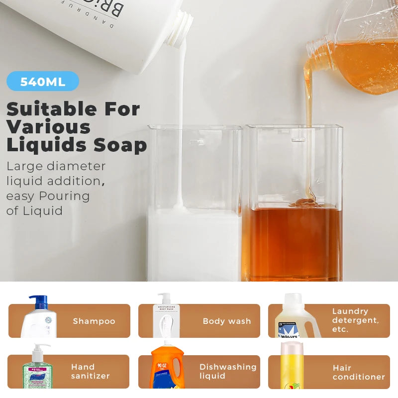 Automatic Liquid Soap Dispensers Kitchen Bathroom Rechargeable Sensor Smart Hand Sanitizer Shampoo Detergent Dispenser