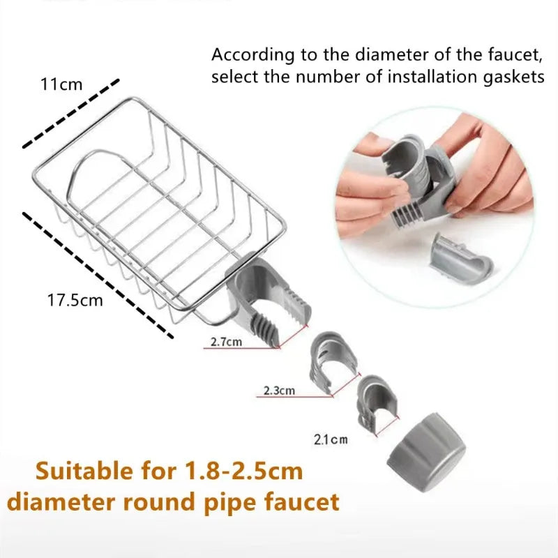 Kitchen Sink Drain Rack Sponge Storage Flexible Faucet Holder Soap Drainer Towel Rack Shelf Organizer Kitchen Accessories