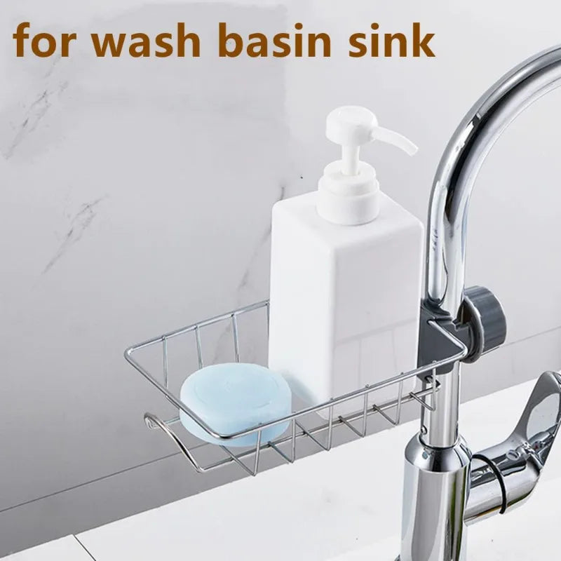 Kitchen Sink Drain Rack Sponge Storage Flexible Faucet Holder Soap Drainer Towel Rack Shelf Organizer Kitchen Accessories
