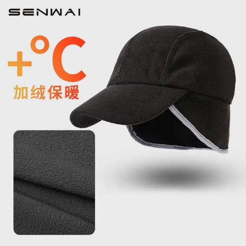 Duck Cap Hat Autumn Winter Polar Fleece Cap Warm Ear Protection Thick Functional Workwear Baseball Cap Muffs Men Women